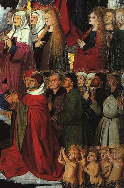 The Coronation of the Virgin, detail: the crowd iyu, CHARONTON, Enguerrand